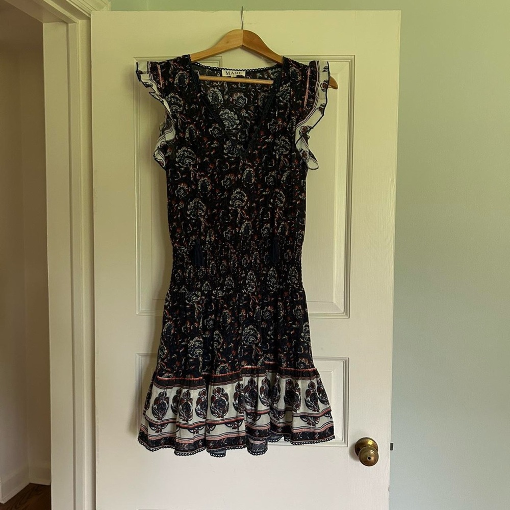 M.A.B.E. Floral Ruffle Sleeve Mini Dress